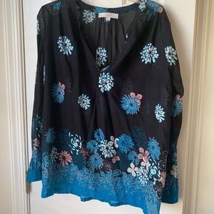 LOFT Blue Floral Tunic Medium